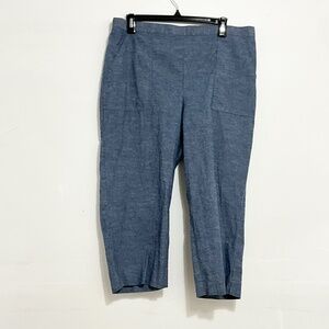 ALFRED DUNNER Women Pull On Capris Blue Slant Pockets Elastic Waist  Size 16